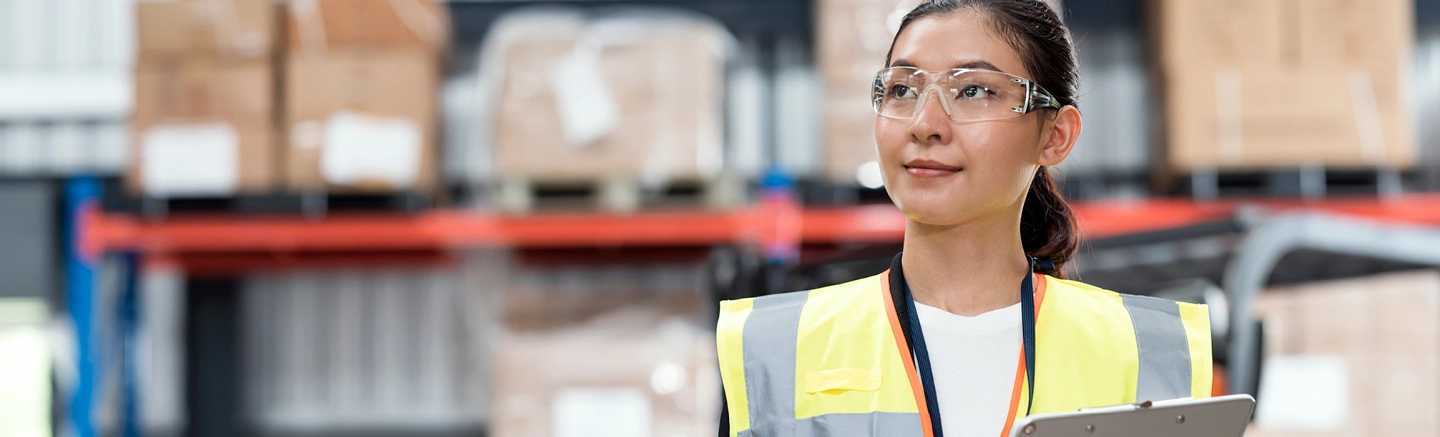 Woman smiling at work