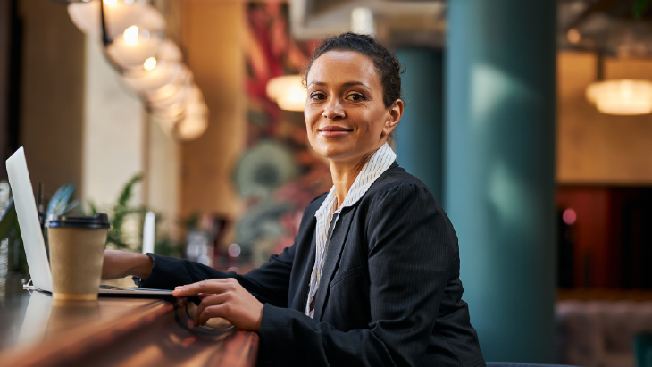 Business professional in a welcoming workplace