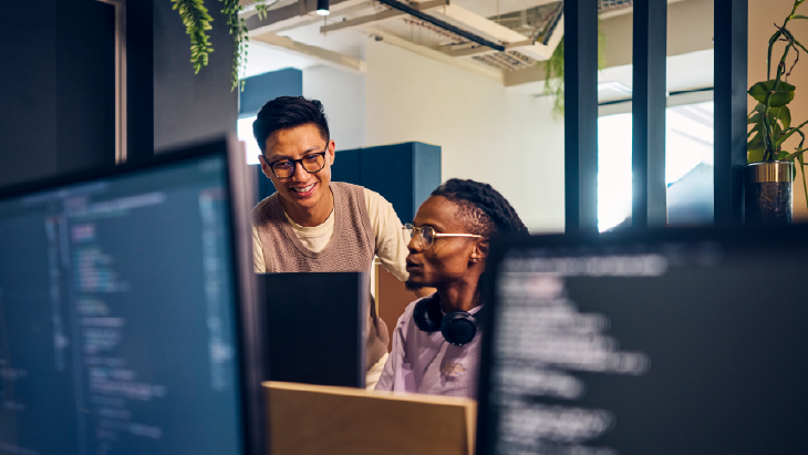 Tech professionals in the workplace